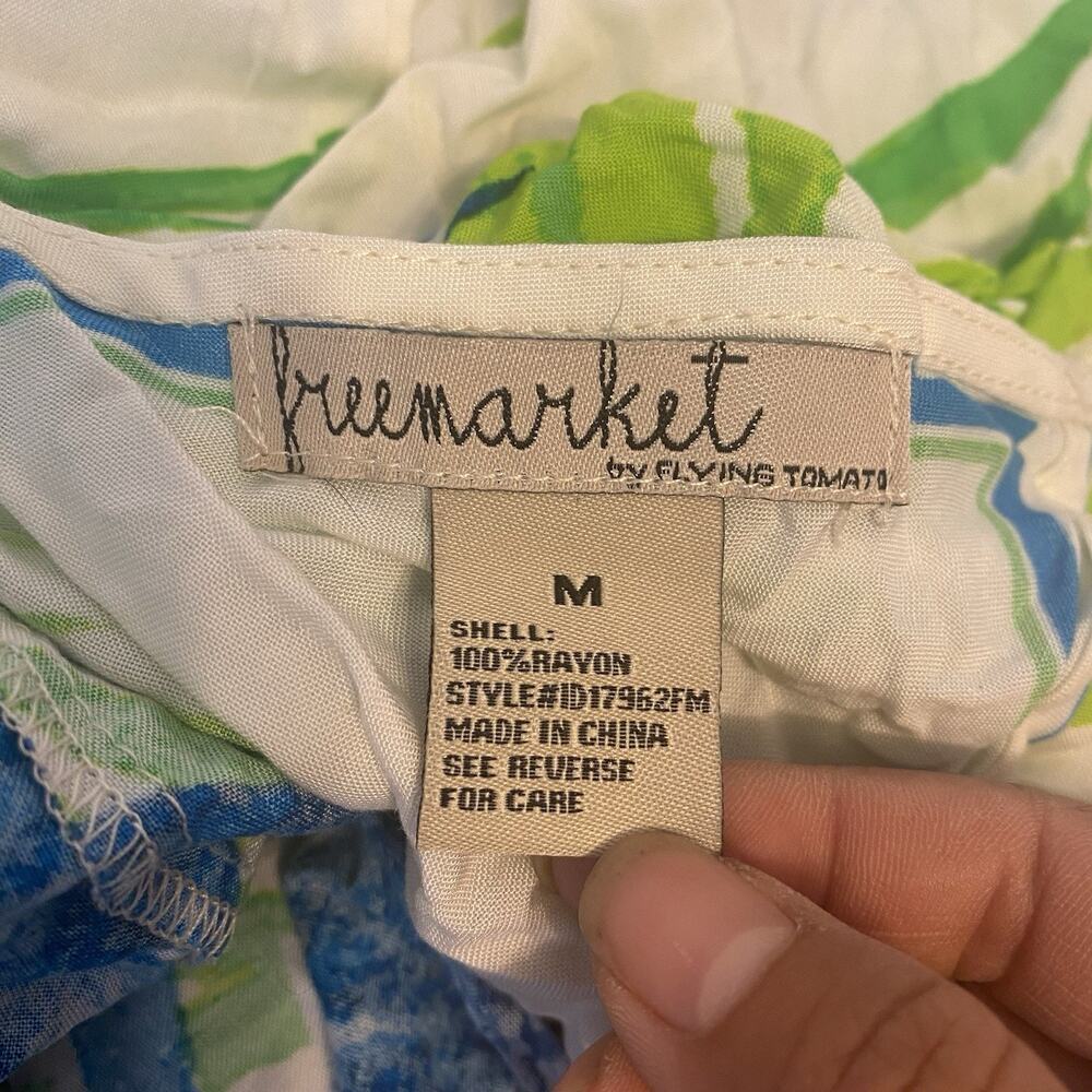 Free Market by FlyingTomato SunDress Asymmetric Handkerchief Boho resort Beach M - Picture 3 of 8